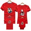 2022 Verano Nuevo Ropa Familiar Camiseta de Manga Corta Ropa para Padres e Hijos Madre-Hijo Madre-Hija Manga Corta Estilo Chino Transfronterizo Danza del León