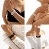 B1993 Chanel Elegante Rico Elegante Pulsera Perla de Imitación Pedrería Resina con Cuentas Estilo Frío Pulsera