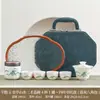 Conjunto de Chá para Viagem Dehua Jade Gordura de Ovelha Pavilhão Geada Bule Copo Rápido para Exterior Souvenir Corporativo com Impressão Personalizada