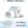 Nuevo Papel Térmico Láser de Puntos Holográficos Redondos Compatible con Phomemo M110 Papel Térmico Plateado para Etiquetas de 50mm
