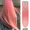 Cabelo Sintético Liso Europeu e Americano com Presilha 22 Cartões Conjunto de Doze Peças Extensões de Cabelo Peruca de Seda de Alta Temperatura Extensões de Cabelo Liso Longo Cortinas de Cabelo