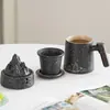 Taza de Té con Separación de Té y Agua, Taza Cerámica de Gran Capacidad para Hombres y Mujeres, Taza con Filtro para Oficina, Regalo de Negocios