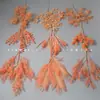 Flores Artificiales en Tema de Color Naranja y Naranja para Decoración de Boda, Arreglos de Pasillo, Arreglos Florales, Flores Falsas y Decoraciones de Piso