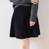 Falda Corta de Lana Pura para Combinar con Todo Falda de Punto para Mujer Falda Corta en A Otoño e Invierno Cubriente Falda de Cachemira con Pliegues