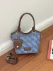 Bolso cubeta de estilo coreano con bloques de color transfronterizo para mujer, bolso cubeta simple de moda nuevo, bolso de hombro cruzado vintage moderno