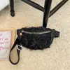 Bolsa de Peito Feminina com Flor de Rosa Doce e Fresca, Mini Bolsa de Cintura Estilosa e Fresca, Novo Acessório Transfronteiriço, Versátil e na Moda
