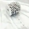 Corrente de pérolas brancas corrente de formato geométrico corrente de cobre banhada a ouro acessórios para colar pulseira feminina DIY transfronteiriços atacado