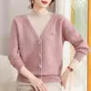 Outono e Inverno Meia-idade e Idosos Estilo Casual Pulôver Estampado Suéter de Manga Longa Top Falso Duas Peças Roupa de Mãe Tricô Camada Base Quente