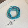 Pulsera colorida de cuentas multicapa apiladas, ligera, de lujo, de alta gama, elegante, de estilo étnico, de moda, joyería