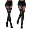 Medias de Rejilla con Tirantes Empalmados, Malla Negra Hueca Transpirable Estilo Europeo y Americano Medias de Halloween para Mujer
