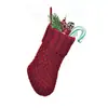 Novo produto transfronteiriço: Decoração de Natal, meias de Natal de tricô de cor sólida para presente, decoração rústica para árvore de Natal, meias para pendurar na lareira