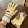 Luvas de Esqui para Mulheres Inverno Quente Luvas de Equitação Compatíveis com Tela de Toque Dedos Divididos Forradas com Lã Grossas à Prova de Frio Luvas Quentes