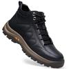 Zapatos de Algodón para Hombre de Caña Alta Transfronterizos Invierno Gruesos Cálidos Tenis Suela Gruesa Cuero Casual Ropa de Trabajo Zapatos para Montañismo al Aire Libre