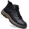 Zapatos para Hombre, Nuevos Zapatos Deportivos, Zapatos Cómodos para Senderismo, Zapatos de Invierno Transfronterizos, Zapatos de Caña Alta de Cuero con Felpa para Hombre, Zapatos Casuales