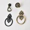 Suministrado Directamente del Fabricante, Tirador de Anilla para Puerta de Agujero Único, Tirador de Aleación Negra, Tirador de Puerta de Armario y Guardarropa, Accesorios de Ferretería para Muebles