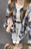 Camisa de franela a cuadros de manga larga cepillada para mujer, otoño, retro, camisa abrigo, diseño de estilo perezoso, top pequeño
