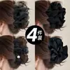 Grampo de Cabelo Grande de Malha Preta de Alta Qualidade para Cabelos Grossos, Coque Completo na Parte de Trás da Cabeça, Acessório de Cabelo Tipo Presilha Tubarão