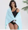 Toalha de Praia Veludo Listrado Dupla Face Rápida e Seca, Toalha de Banho Vestível com Botão de Pressão, Toalha Esportiva para Piscina de Praia ao Ar Livre, Absorvente e Sem Fiapos