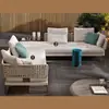 Conjunto de Sofá para Área Externa, Pátio, Terraço, Varanda, Cadeira de Rattan de Lazer para Três Pessoas, Móveis de Rattan para Sala de Estar, Sofá de Rattan Impermeável para Exterior