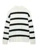 Ropa de punto para mujer 2026 Primavera y Otoño Nuevo Estilo Europeo y Americano Casual Suéter de Punto Rayado Abrigo, Holgado Perezoso Manga Larga