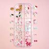 12 Pele Negra Kitty Cat Nail Art Acessórios Set Caixa Resina Dos Desenhos Animados Verão Praia Coqueiro Bonito DIY Acessórios