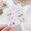 Yang&Rh Moda Ol Juego de Pendientes de Perla con Forma de Corazón E0113-1 Pendientes Metálicos con Goteo de Aceite Nicho de Alta Gama