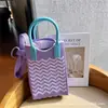 Bolsito Mini Lindo de Verano para Dama Versátil Moda Bolsa para Teléfono Móvil Bolso de Mano Tejido de Dibujos Animados Bolso de Hombro Bolso Cruzado