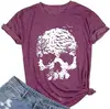 Camisetas de Calaveras para Mujer Esqueleto Divertido Gráfico Gótico Casual