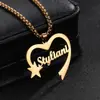 Comércio Exterior Personalizado Colar de Aço Inoxidável DIY Letra Nome Coração Pingente Moda Corrente de Suéter Personalizada Joias de Aço Titânio
