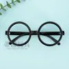 Gafas Redondas Negras de Halloween Harry Potter Montura Sin Lentes Gafas de Fiesta Montura Accesorios para Actuaciones en Escenario Suministros