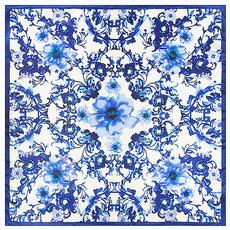 Mai Tong lenço de seda 60cm * 60cm primavera clássico azul e branco flor de porcelana senhoras imitação de seda pequeno lenço quadrado