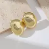 Brincos de Moda Europeus e Americanos Novo Estilo Acessível Luxo Elegante Alto Padrão Design de Nicho Metal Brilhante Oval Estéreo Formato de Ovo de Ganso