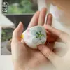 Taza de Té de Cerámica Arita Pintada a Mano con Flores Completas Juego de Té Kung Fu Taza de Té Pequeña para el Hogar Taza Individual de Porcelana Blanca Barro de Jade