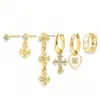 Pendientes de Borla con Cadena de Estrella y Luna Transfronterizos Europeos y Americanos, Elegante Set de Pendientes de Zirconia con Estrella de Seis Puntas de Lujo Ligero, Joyería de Pendientes para Mujer