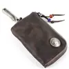 Bolsa de Chaveiro, Bolsa para Cartões, Carteira de Moedas, Bolsa Multifuncional para Chaves, Bolsa de Armazenamento em Couro Europeu, Americano e Japonês Tingido à Mão e Curtido Vegetal
