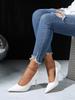 Outono 2025 Novo Bico Fino Elegante Salto Fino Raso Versátil Salto Alto Venda Direta da Fábrica Exportação Transfronteiriça Sapatos Femininos