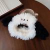 Diseño original otoño e invierno linda diadema de peluche de cachorro mascarilla facial diadema de cachorro blanco y negro accesorios para el cabello divertidos