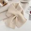 Bufanda de Color Sólido Dopamina para Mujer, Bufanda Cálida de Punto Otoño e Invierno, Estilo Coreano Versátil Moda Fresca Dulce Calentador de Cuello