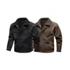 Amazon Wish Nueva Solapa Talla Grande Piel Una Pieza Chaqueta de Hombre Gamuza Casual Holgada