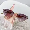 Óculos de Sol Triangulares sem Aro Olho de Gato Letra F para Mulheres, Moda Europeia e Americana de Alta Qualidade Tendência Celebridade da Internet Proteção Solar Óculos de Sol Versáteis