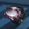 Joia Huabi 2025 anel de cobre banhado a ouro simulação cristal azul retrô feminino pedra principal 12*16