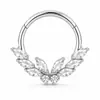 Anillo nasal cerrado sin costuras de aleación de titanio G23 con incrustaciones de circonita Zhenping, aro para tabique nasal y hueso de la oreja, joyería nasal finamente tallada F136