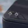 Brincos de Estrela de Oito Pontas em Prata Pura S999, Estilo Minimalista Natural e Moderno, Suave para as Orelhas, Brincos Estilosos para Dropshipping