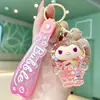 Celebridad de Internet Kuromi Llavero de Arena Líquida con Purpurina Estilo Dibujos Animados Acrílico Lentejuelas Llavero de Arena Líquida Pequeño Regalo Femenino