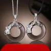 Collar con Colgante para Hombre Moderno Elegante Sencillo Versátil Obsidiana Hebilla de Seguridad Plata de Ley S925 Joyería para Mujer
