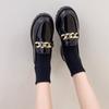 Zapatos de Cuero Pequeños de Tacón de Cuña de Suela Gruesa 2024 Primavera Nuevos Retro Mary Loafers para Mujer Moda Casual Versátil Nicho Zapatos de Mujer