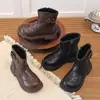 Botas Martin para Niñas para Primavera y Otoño, Botines Versátiles de Moda con Suela Suave, Botines Cortos Infantiles con Hebilla Metálica, Botas de Cuero Sencillas Negras para Niños