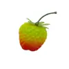 Fresa de simulación de plástico, molde pequeño de fresa con hojas, modelo de fruta falsa, decoración de vitrina, accesorios para fotografía