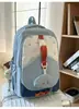 Mochila Nueva Estilo Japonés Ins de Alto Valor Estético, Colores Frescos y Dulces Bloqueados por Color para Estudiantes de Secundaria y Preparatoria, Mochila Ligera de Viaje