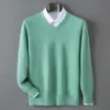 Suéter para Hombre de Cuello en V Grueso de Punto Polar Andy Pulóver Manga Larga Otoño Invierno Nuevo Casual de Negocios Capa Base Talla Grande